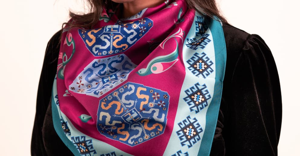 Silk chiffon shawls 120 x 120 cm