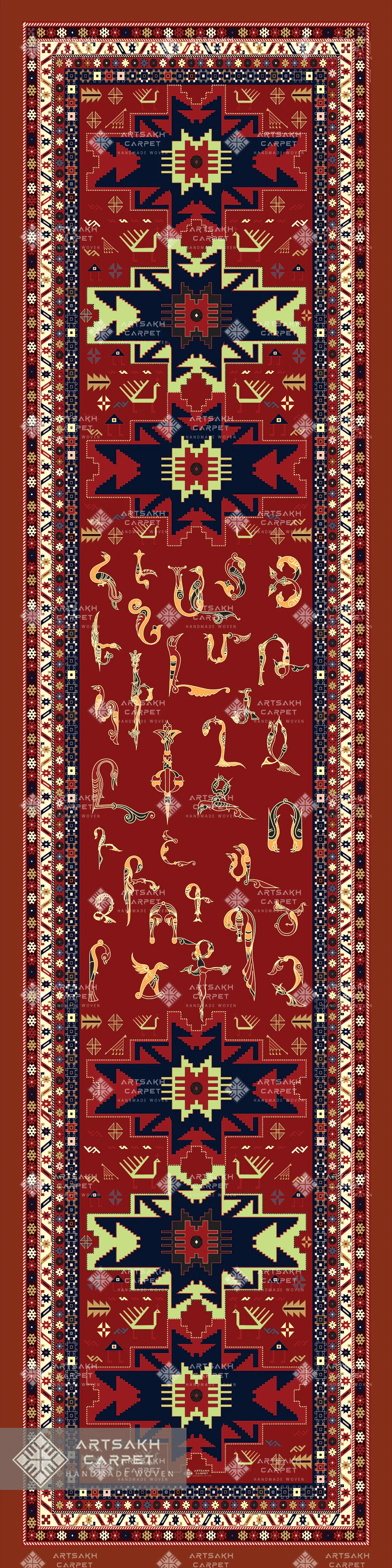 Silk scarf with Armenian ornaments