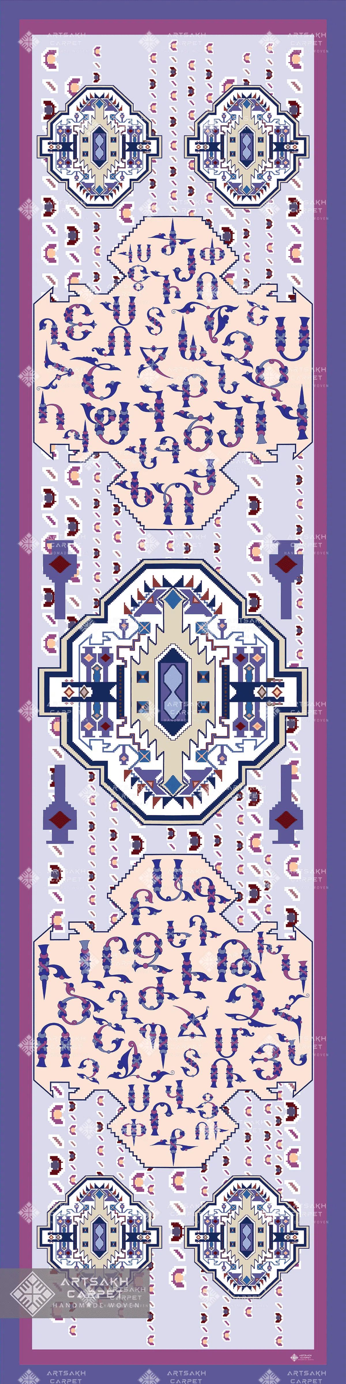 Silk scarf with Armenian ornaments