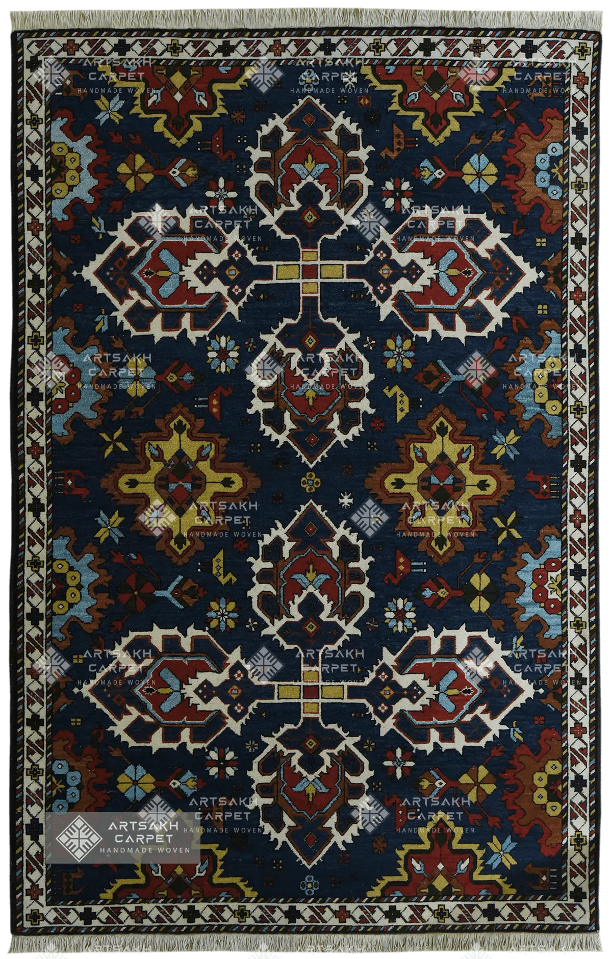 Armenian traditional carpet Tsakhkats Khach / Flowering Cross